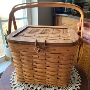 Longaberger 1990 Handcrafted Large Brown Woven Basket EUC